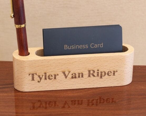 Porte carte et stylo en bois