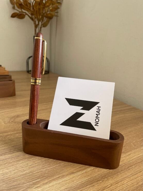 Porte carte et stylo en bois – Image 4